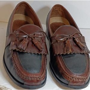 Johnston Murphy Aragon II Mens Kiltie Tassel Loafer 2 Tone Black Brown Size 11 M